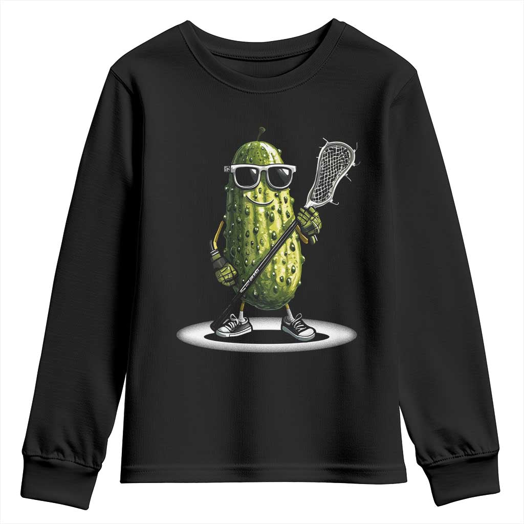 Funny Lacrosse Youth Sweatshirt Pickle Playing Lax Lover Player - Wonder Print Shop