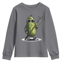 Funny Lacrosse Youth Sweatshirt Pickle Playing Lax Lover Player - Wonder Print Shop