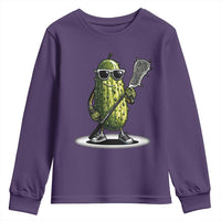 Funny Lacrosse Youth Sweatshirt Pickle Playing Lax Lover Player - Wonder Print Shop
