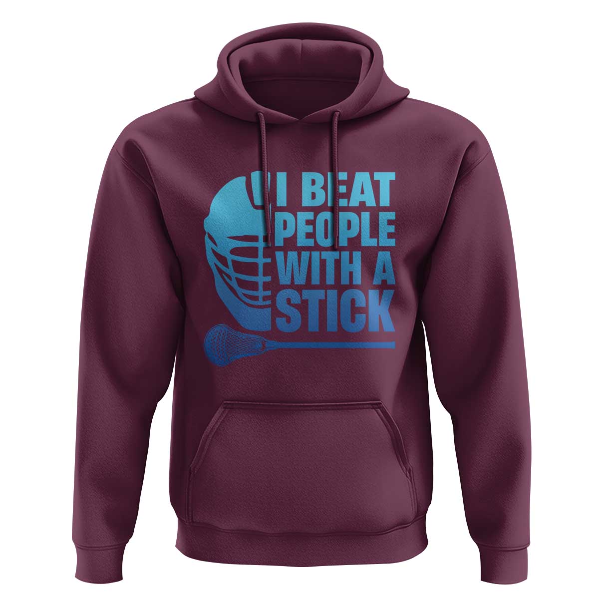 Funny Lacrosse Player Hoodie I Beat People With A Stick Funny Saying - Wonder Print Shop