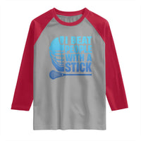 Funny Lacrosse Player Raglan Shirt I Beat People With A Stick Funny Saying - Wonder Print Shop