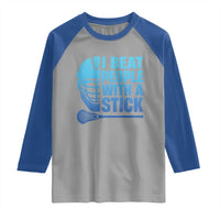 Funny Lacrosse Player Raglan Shirt I Beat People With A Stick Funny Saying - Wonder Print Shop