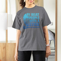 Funny Lacrosse Player T Shirt For Women I Beat People With A Stick Funny Saying - Wonder Print Shop