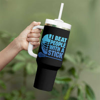 Funny Lacrosse Player Tumbler With Handle I Beat People With A Stick Funny Saying - Wonder Print Shop