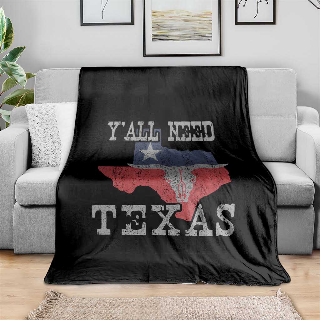 Yall Need Texas Throw Blanket State Map Vintage - Wonder Print Shop