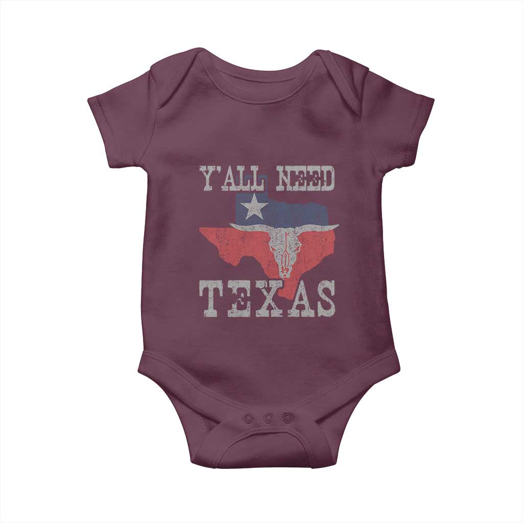Yall Need Texas Baby Onesie State Map Vintage - Wonder Print Shop