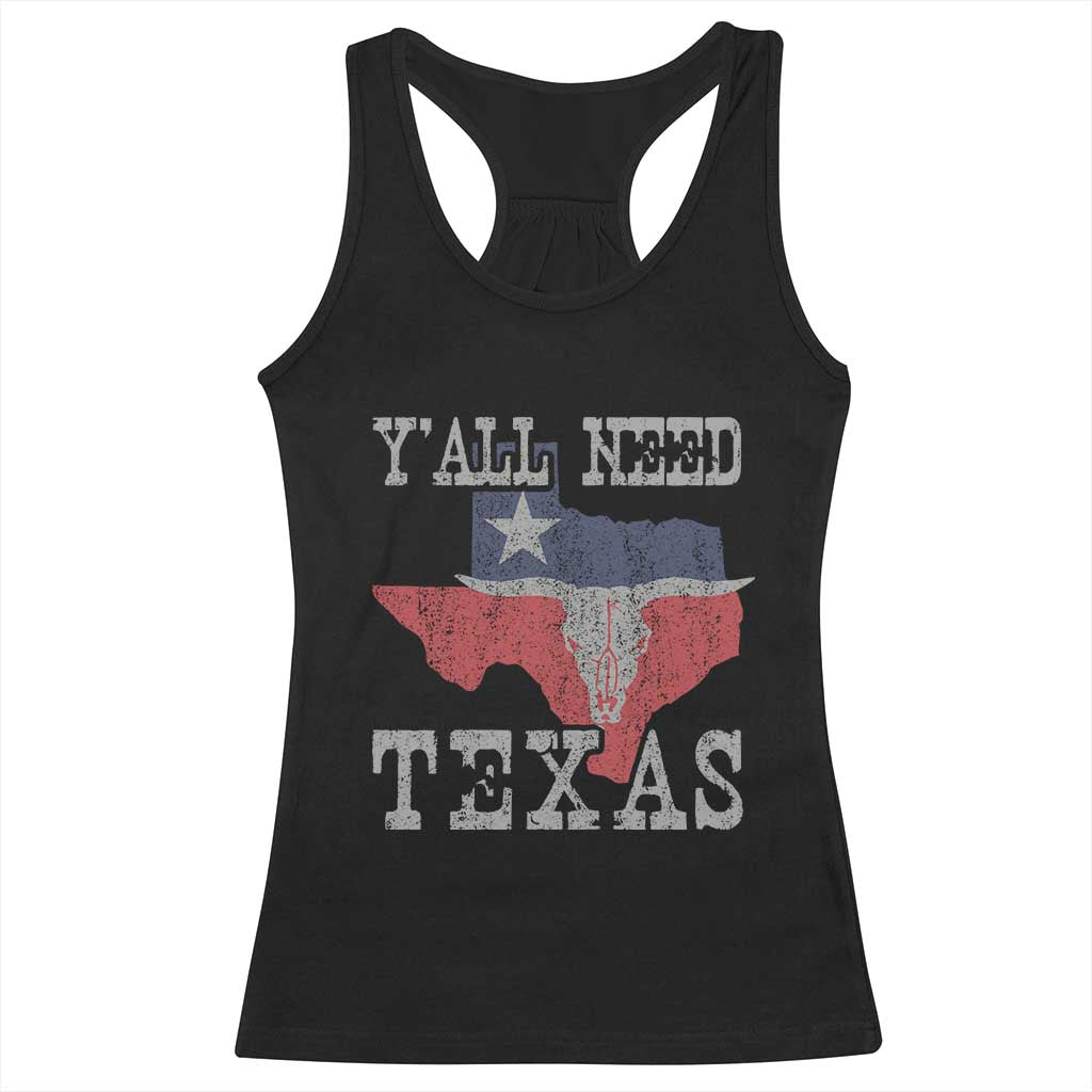 Yall Need Texas Racerback Tank Top State Map Vintage - Wonder Print Shop