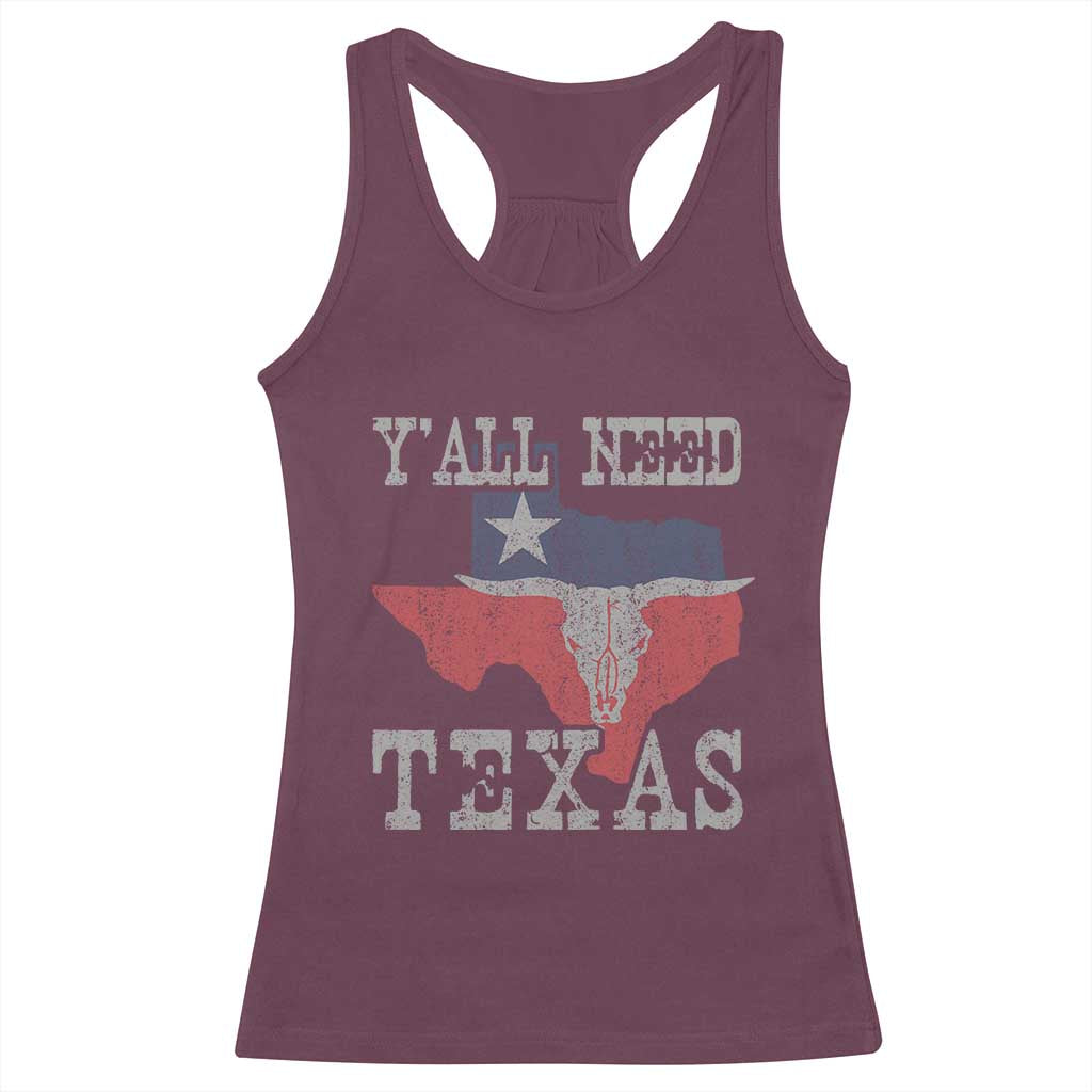 Yall Need Texas Racerback Tank Top State Map Vintage - Wonder Print Shop