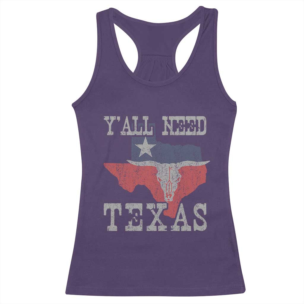 Yall Need Texas Racerback Tank Top State Map Vintage - Wonder Print Shop