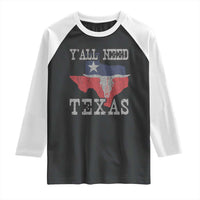 Yall Need Texas Raglan Shirt State Map Vintage - Wonder Print Shop