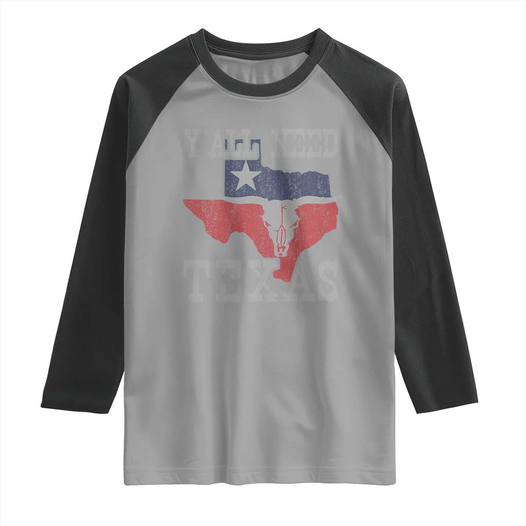 Yall Need Texas Raglan Shirt State Map Vintage - Wonder Print Shop