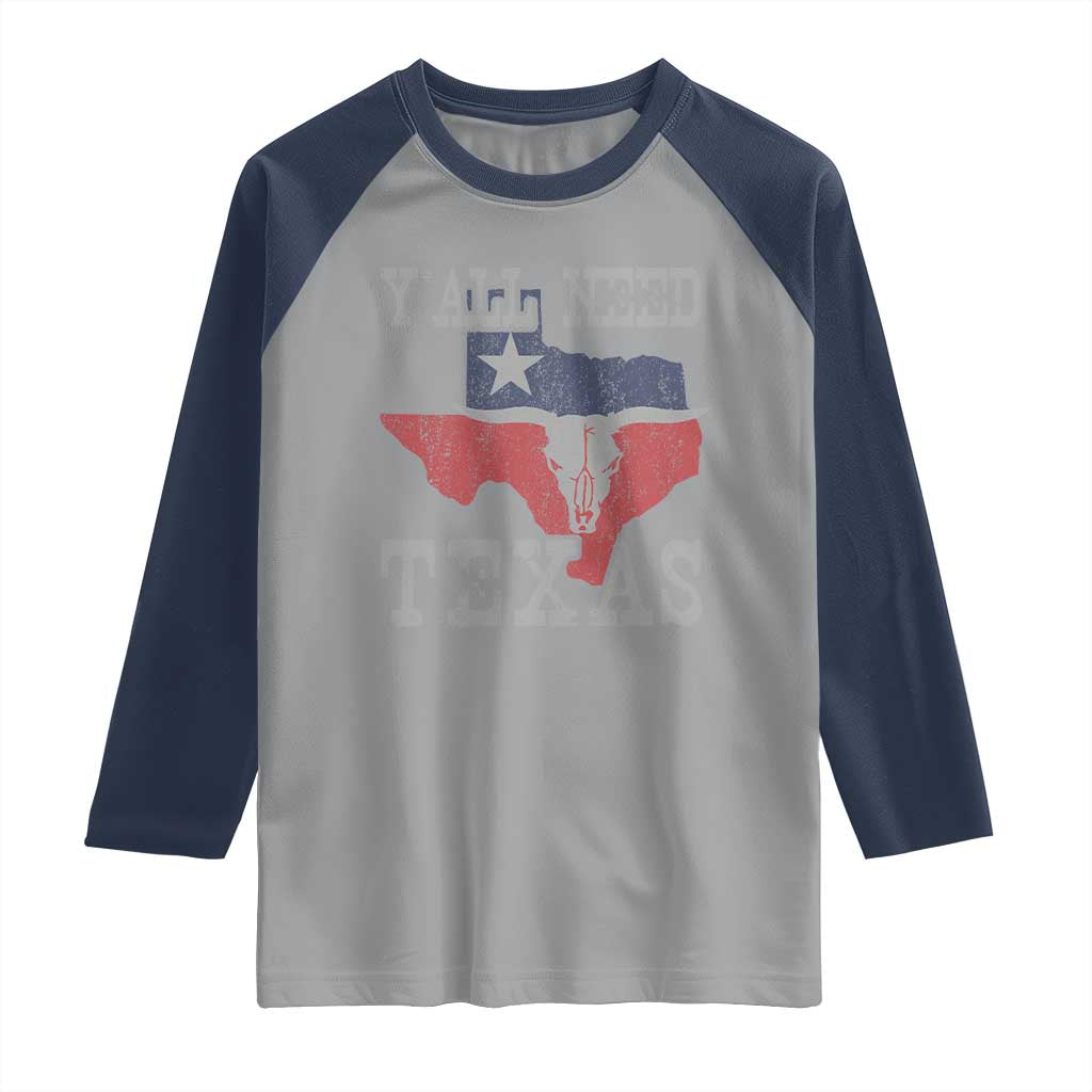 Yall Need Texas Raglan Shirt State Map Vintage - Wonder Print Shop