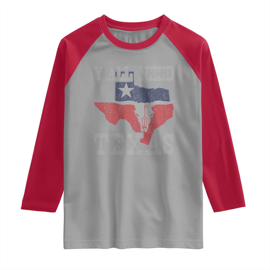 Yall Need Texas Raglan Shirt State Map Vintage - Wonder Print Shop