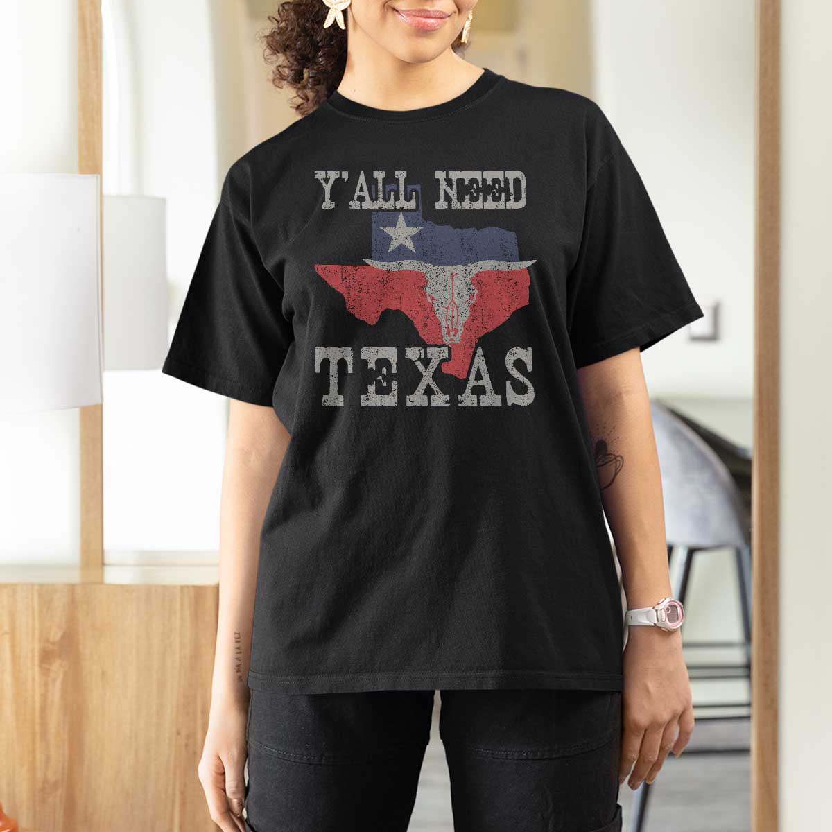 Yall Need Texas T Shirt For Women State Map Vintage - Wonder Print Shop