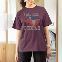 Yall Need Texas T Shirt For Women State Map Vintage - Wonder Print Shop