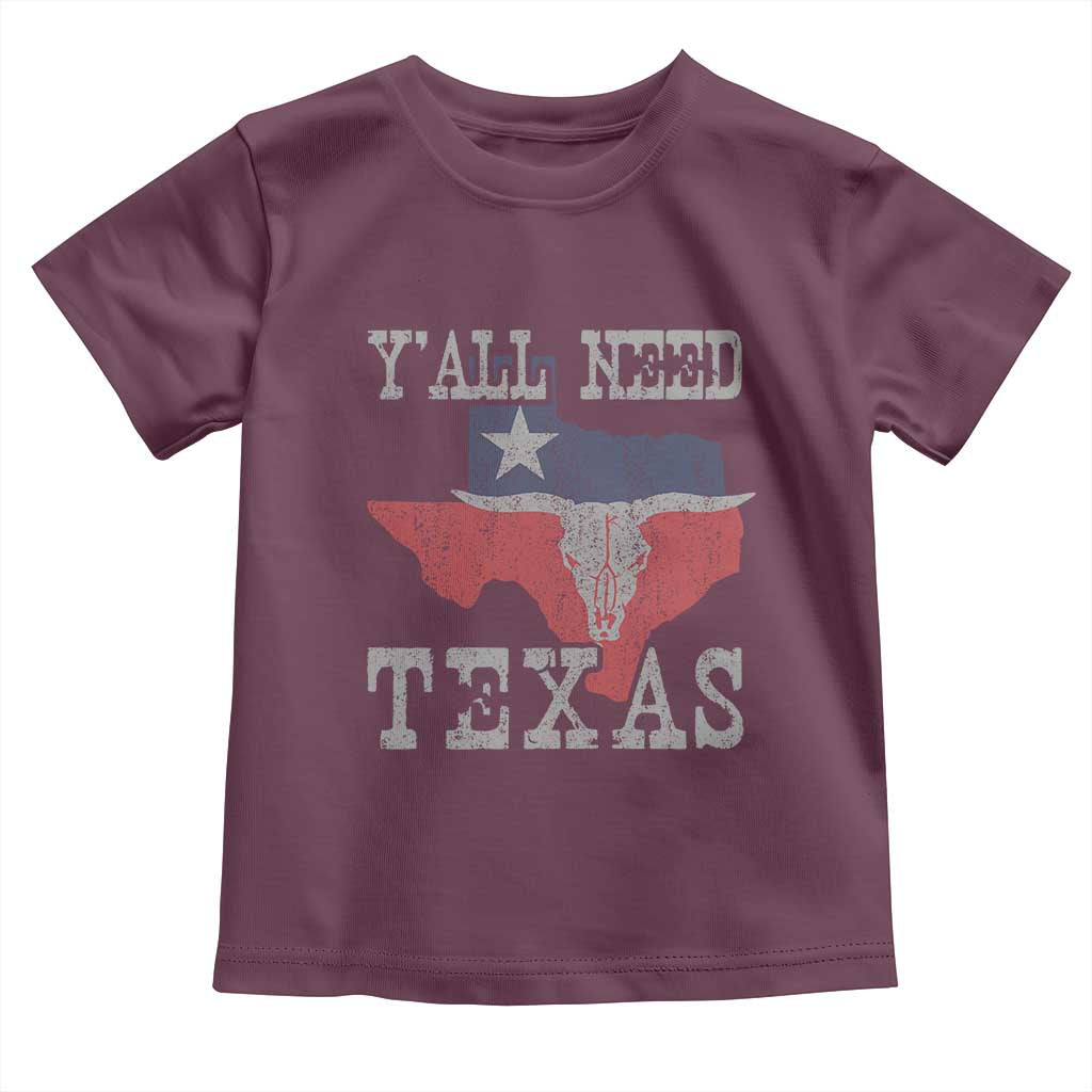 Yall Need Texas Toddler T Shirt State Map Vintage - Wonder Print Shop