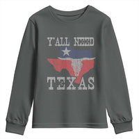 Yall Need Texas Youth Sweatshirt State Map Vintage - Wonder Print Shop