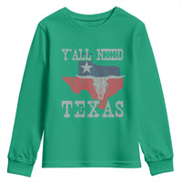 Yall Need Texas Youth Sweatshirt State Map Vintage - Wonder Print Shop
