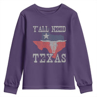 Yall Need Texas Youth Sweatshirt State Map Vintage - Wonder Print Shop