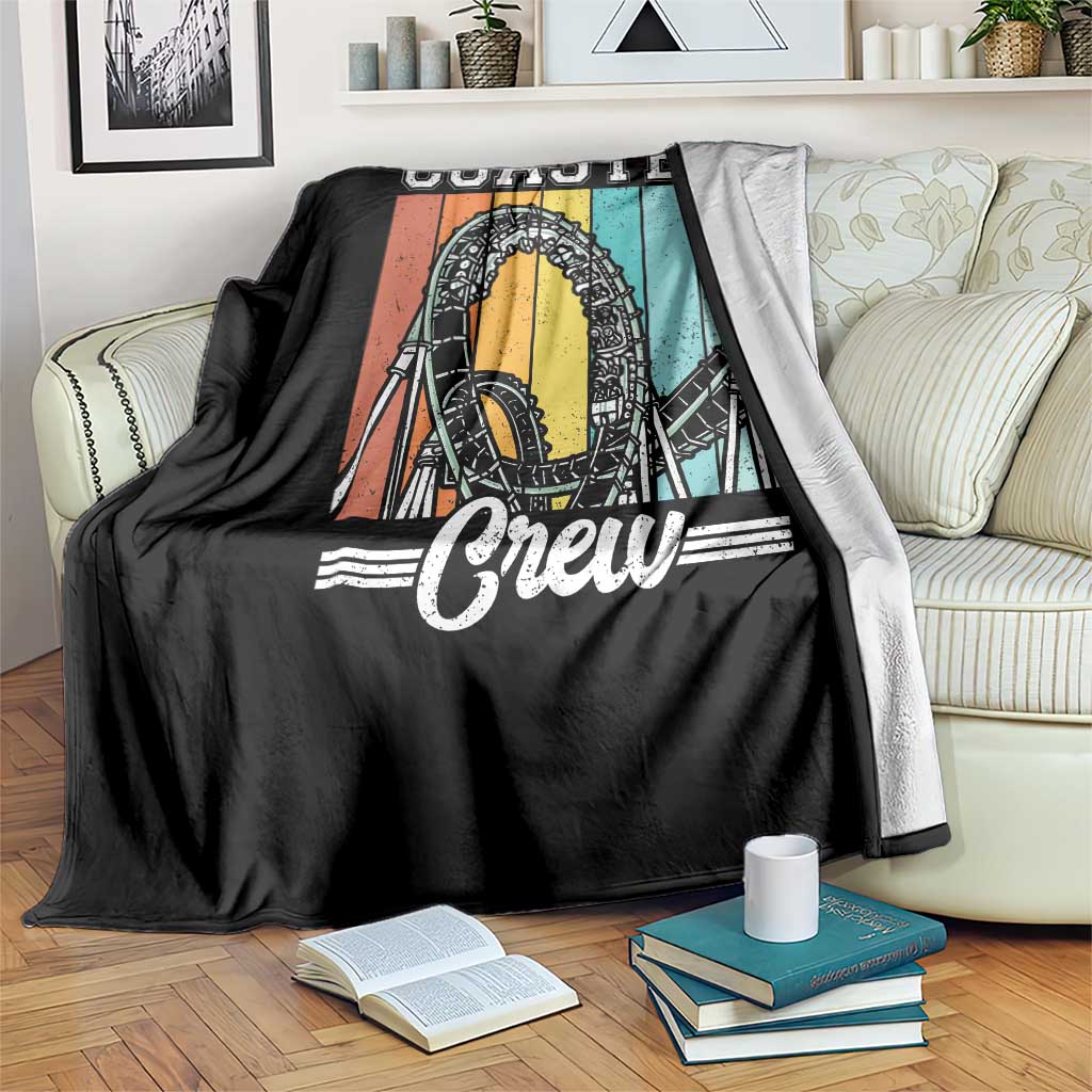 Vintage Rollercoaster Crew Throw Blanket Family Roller Coaster Amusement Park