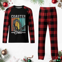 Vintage Rollercoaster Crew Plaid Pajama Set Family Roller Coaster Amusement Park