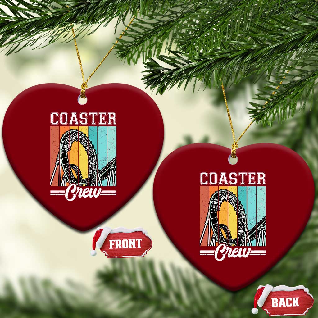 Vintage Rollercoaster Crew Ceramic Ornament Family Roller Coaster Amusement Park