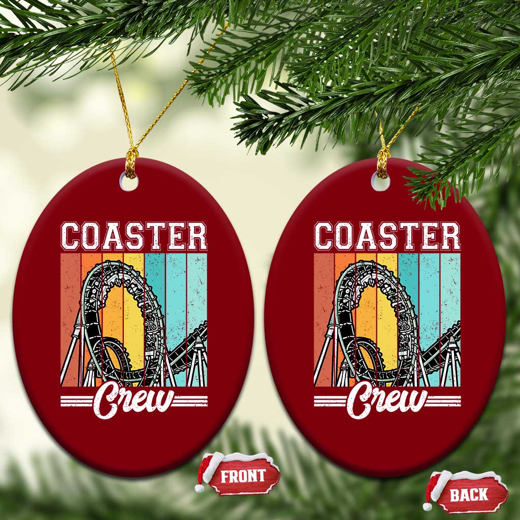 Vintage Rollercoaster Crew Ceramic Ornament Family Roller Coaster Amusement Park