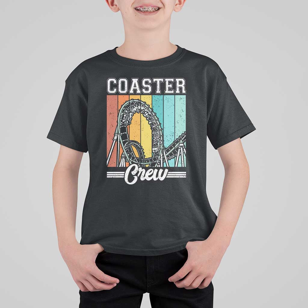 Vintage Rollercoaster Crew T Shirt For Kid Family Roller Coaster Amusement Park