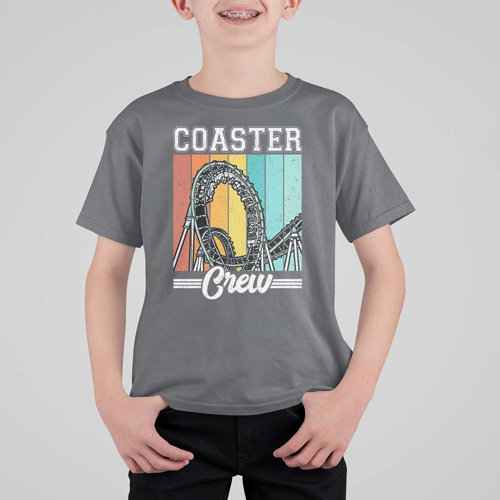 Vintage Rollercoaster Crew T Shirt For Kid Family Roller Coaster Amusement Park