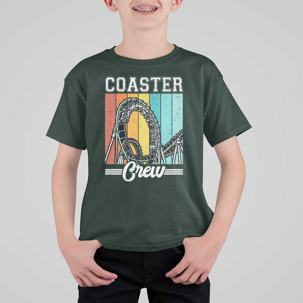 Vintage Rollercoaster Crew T Shirt For Kid Family Roller Coaster Amusement Park