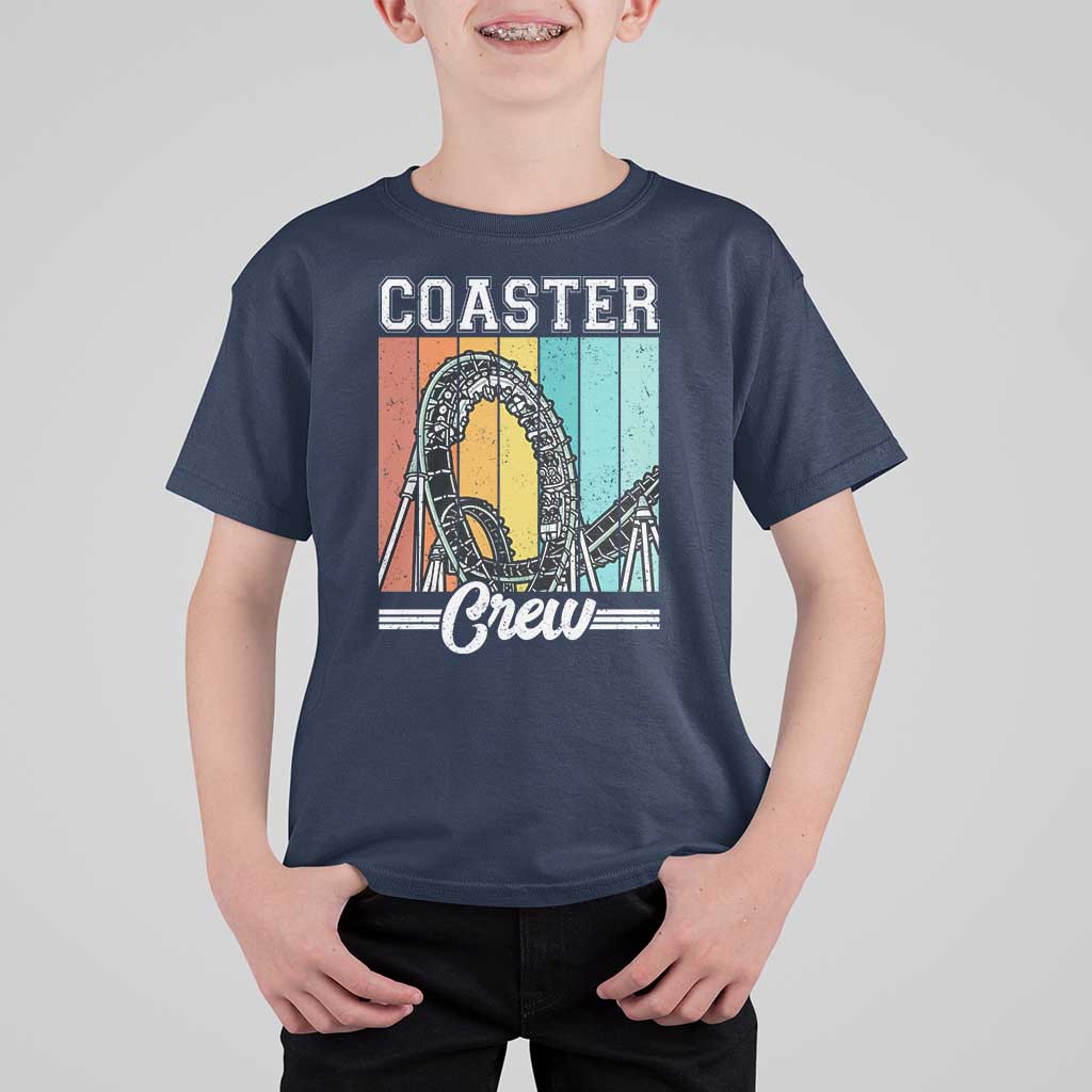 Vintage Rollercoaster Crew T Shirt For Kid Family Roller Coaster Amusement Park
