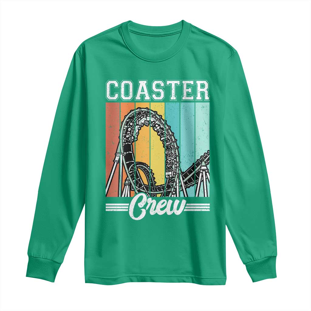Vintage Rollercoaster Crew Long Sleeve Shirt Family Roller Coaster Amusement Park
