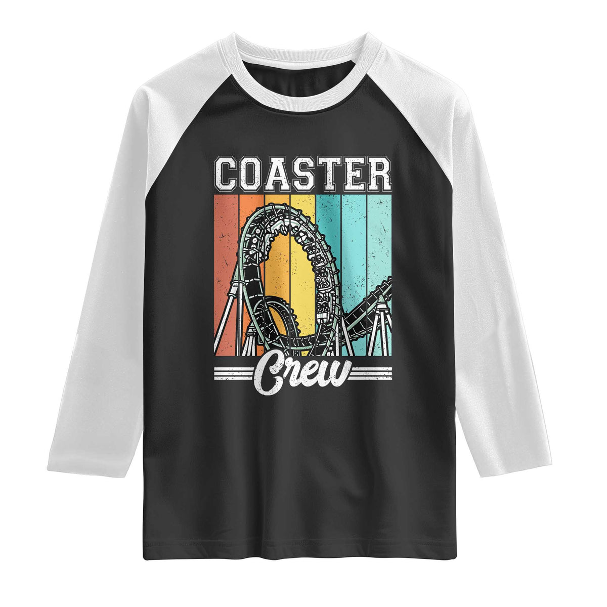 Vintage Rollercoaster Crew Raglan Shirt Family Roller Coaster Amusement Park