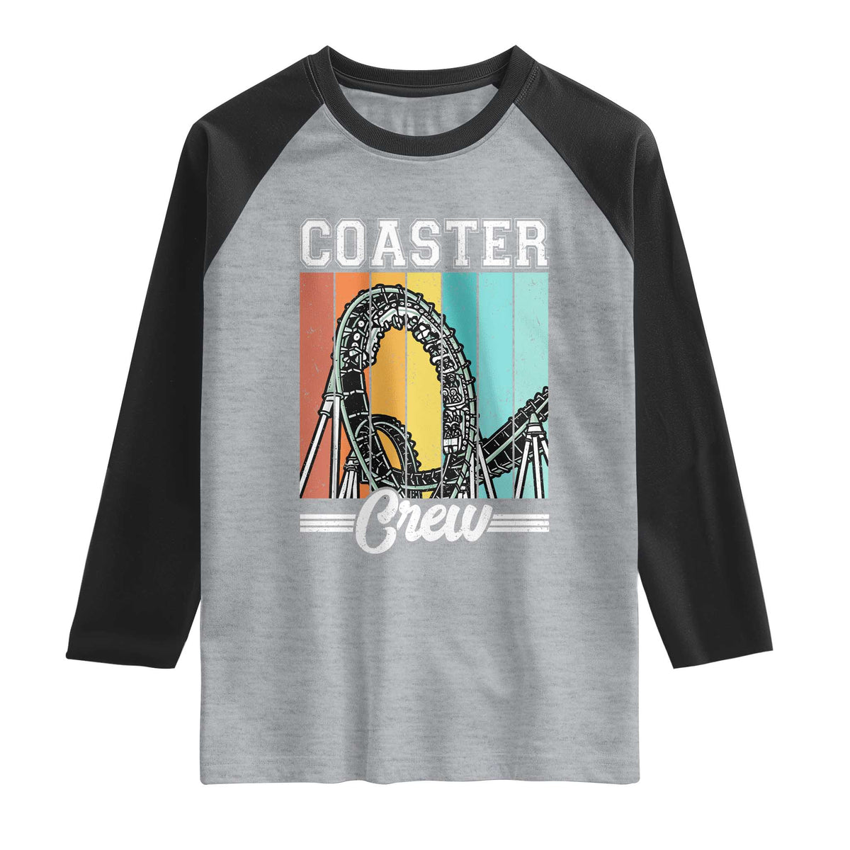 Vintage Rollercoaster Crew Raglan Shirt Family Roller Coaster Amusement Park