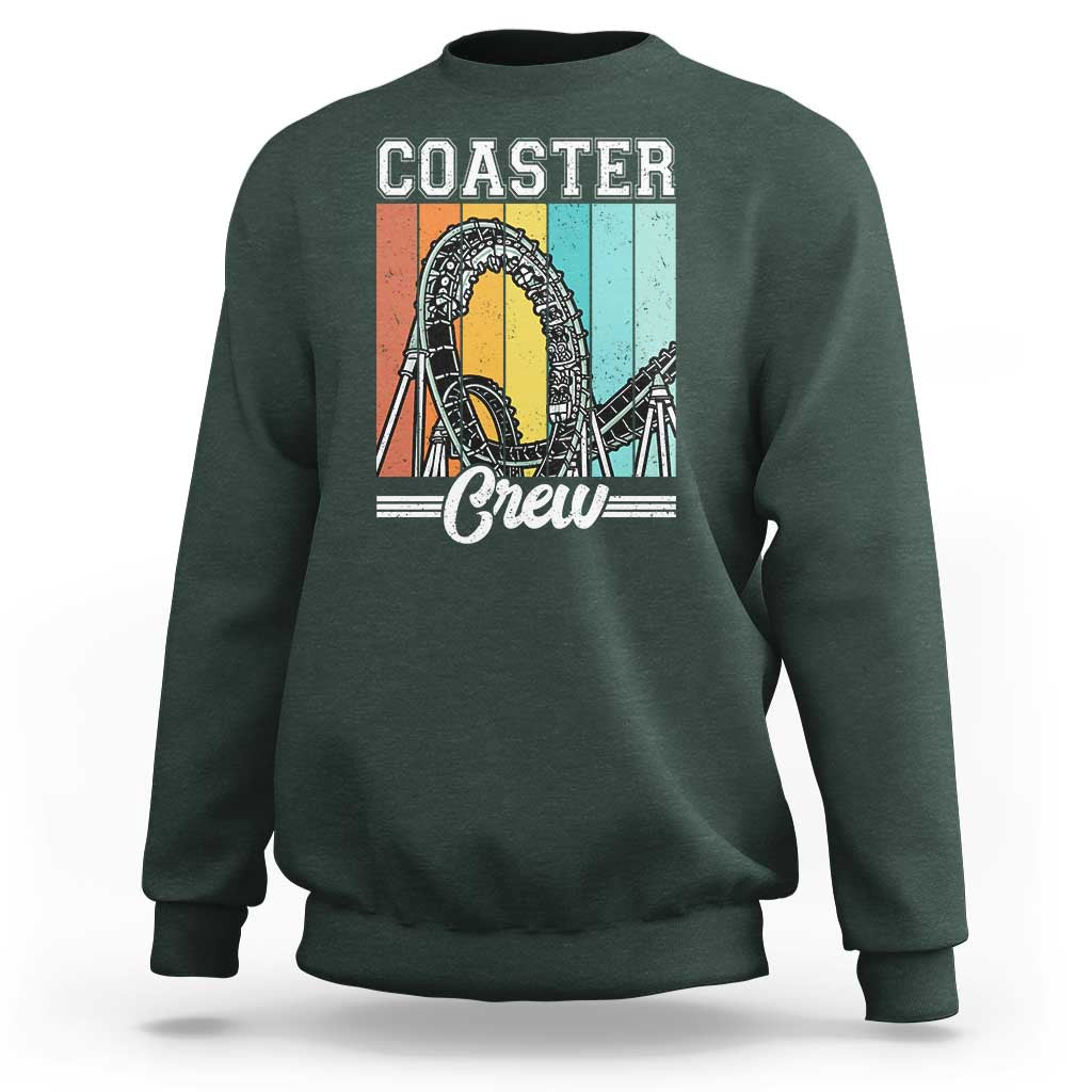 Vintage Rollercoaster Crew Sweatshirt Family Roller Coaster Amusement Park