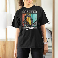 Vintage Rollercoaster Crew T Shirt For Women Family Roller Coaster Amusement Park