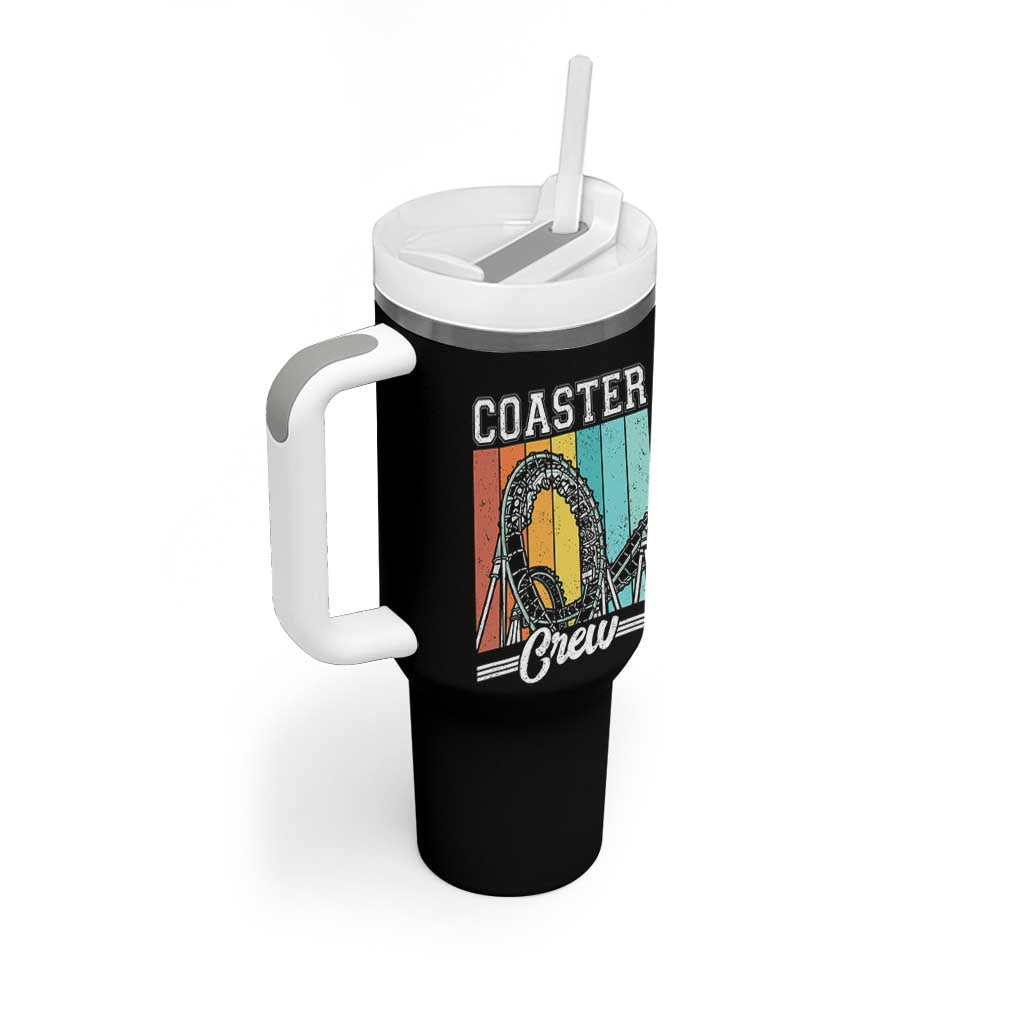 Vintage Rollercoaster Crew Tumbler With Handle Family Roller Coaster Amusement Park