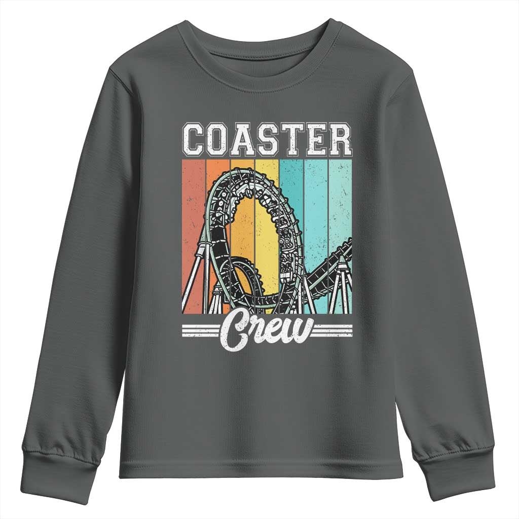 Vintage Rollercoaster Crew Youth Sweatshirt Family Roller Coaster Amusement Park