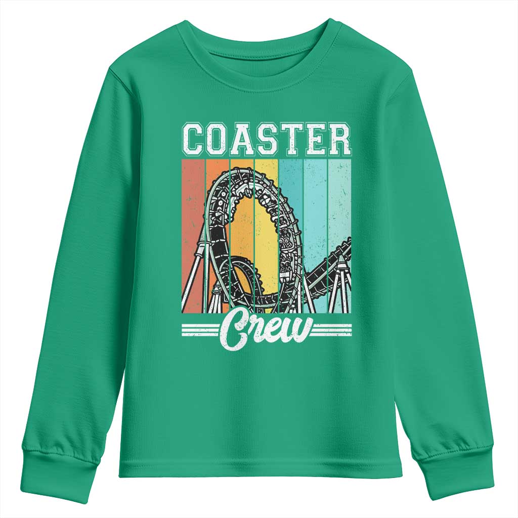 Vintage Rollercoaster Crew Youth Sweatshirt Family Roller Coaster Amusement Park