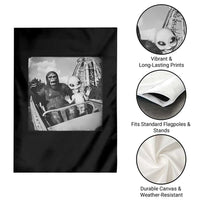 Funny Bigfoot Alien Garden Flag Sasquatch UFO Coaster - Wonder Print Shop