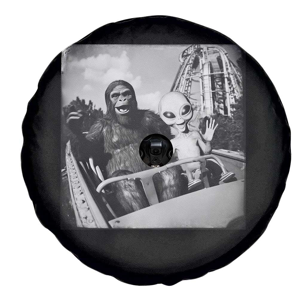 Funny Bigfoot Alien Spare Tire Cover Sasquatch UFO Coaster - Wonder Print Shop