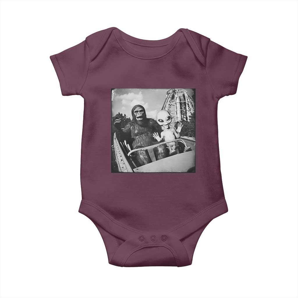 Funny Bigfoot Alien Baby Onesie Sasquatch UFO Coaster - Wonder Print Shop