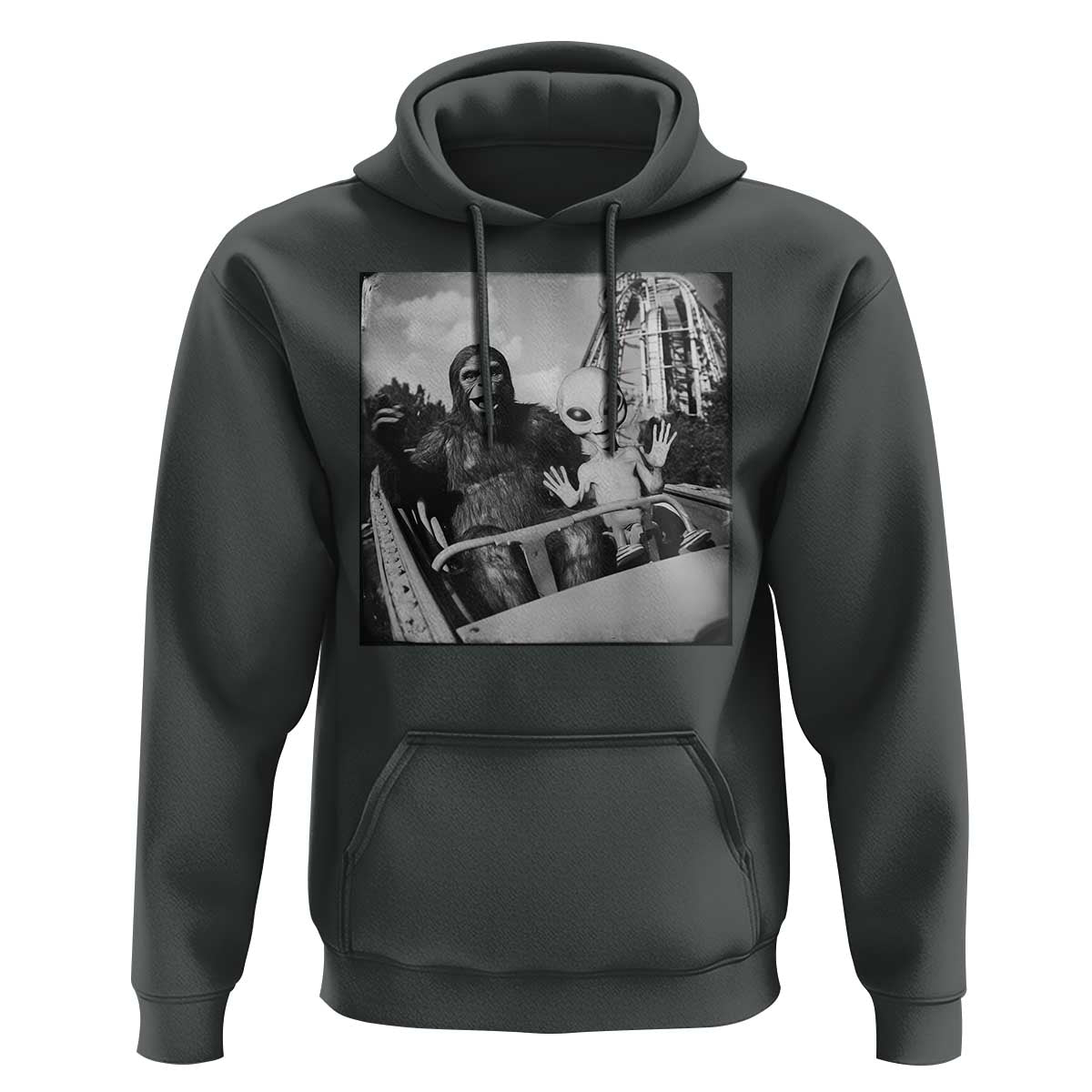 Funny Bigfoot Alien Hoodie Sasquatch UFO Coaster - Wonder Print Shop