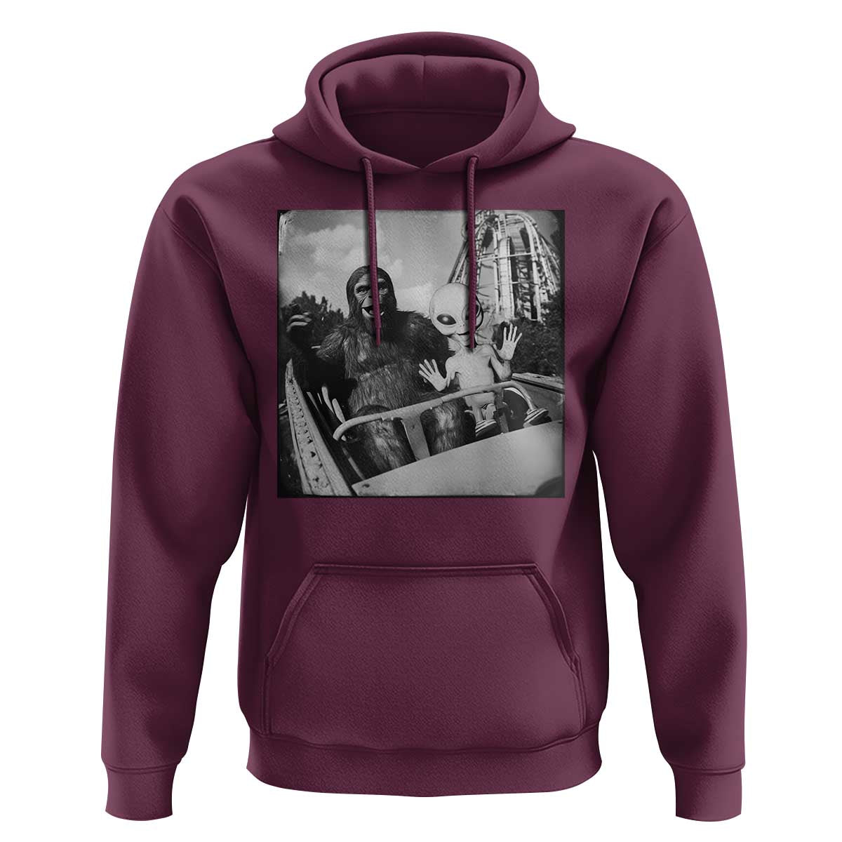 Funny Bigfoot Alien Hoodie Sasquatch UFO Coaster - Wonder Print Shop