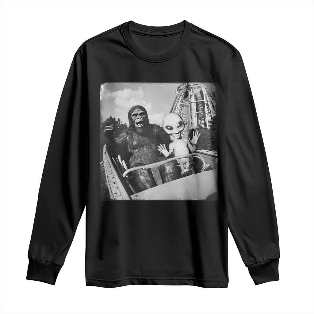 Funny Bigfoot Alien Long Sleeve Shirt Sasquatch UFO Coaster - Wonder Print Shop