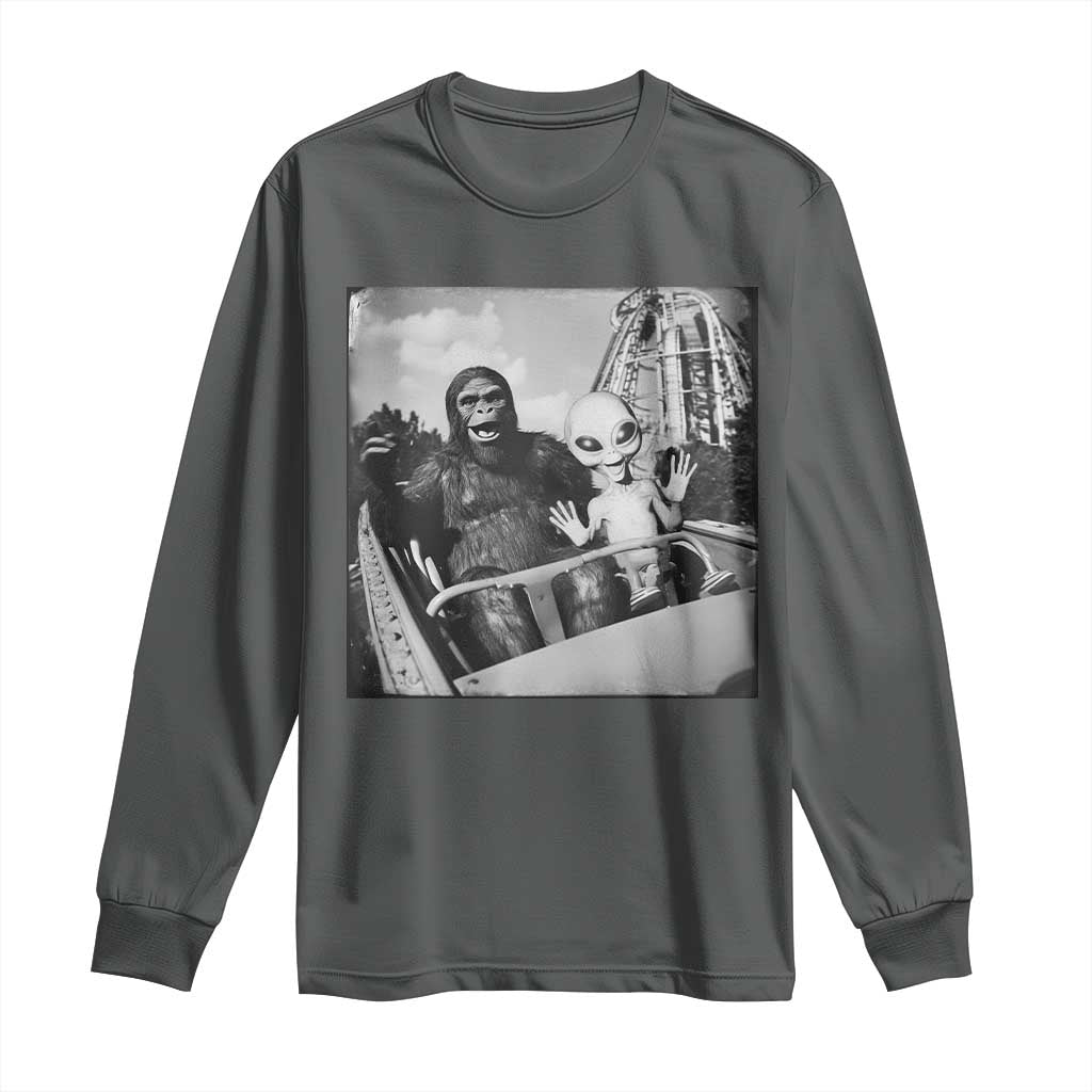 Funny Bigfoot Alien Long Sleeve Shirt Sasquatch UFO Coaster - Wonder Print Shop