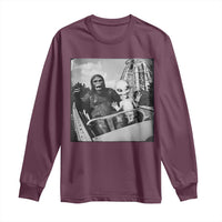 Funny Bigfoot Alien Long Sleeve Shirt Sasquatch UFO Coaster - Wonder Print Shop