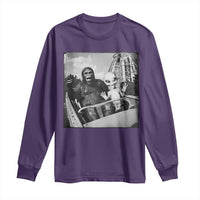 Funny Bigfoot Alien Long Sleeve Shirt Sasquatch UFO Coaster - Wonder Print Shop