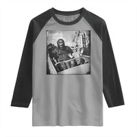 Funny Bigfoot Alien Raglan Shirt Sasquatch UFO Coaster - Wonder Print Shop