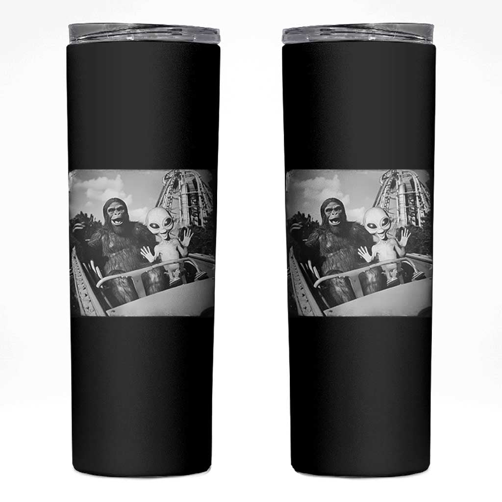 Funny Bigfoot Alien Skinny Tumbler Sasquatch UFO Coaster - Wonder Print Shop